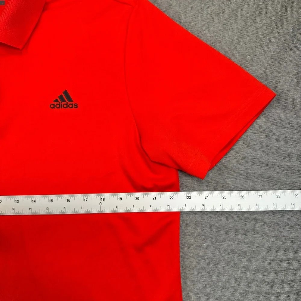 Adidas Golf Performance Polo Shirt Mens Large Red Solid Short Sleeve Tech EUC